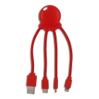 2087 | Xoopar Octopus Charging cable kolor czerwony (LT41005-N0021)
