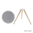 M-655 | Muse full LED, bryzgoszczelny głośnik Bluetooth ze statywem 100W kolor biały (LT45600-N0001)