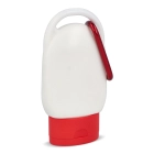 Balsam przeciwsłoneczny z karabińczykiem SPF30 z materiału z recyklingu kolor czerwony (LT91838-N0021)
