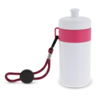 Bidon Sportowy Z Obwódka I Kolorowym Sznurkiem 500ml kolor biały / różowy (LT98785-N0176) Bidon Sportowy Z Obwódka I Kolorowym Sznurkiem 500ml kolor biały / różowy (LT98785-N0176)