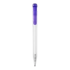 Długopis Ingeo TM Pen Clear przejrzysty kolor ecru / purpurowy (LT87543-N5472)