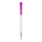 Długopis Ingeo TM Pen Clear przejrzysty kolor ecru / różowy (LT87543-N5476)