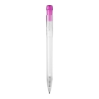 Długopis Ingeo TM Pen Clear przejrzysty kolor ecru / różowy (LT87543-N5476)