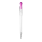 Długopis Ingeo TM Pen Clear przejrzysty kolor ecru / różowy (LT87543-N5476)