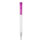 Długopis Ingeo TM Pen Clear przejrzysty kolor ecru / różowy (LT87543-N5476)
