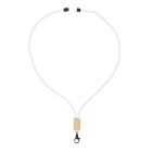 Paracord R-PET lanyard kolor biały (LT95306-N0001)