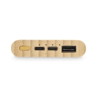 Powerbank Bamboo 5000 mAh kolor naturalny (LT95513-N0094)