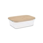 Szklany lunchbox z bambusową pokrywką