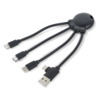 Xoopar Eco Octopus Kabel do ładowania Ocean Bound Plastic kolor czarny (LT41023-N0002)