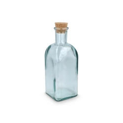 Butelka na wodę InSideOut Square z recyklingowanego szkła ReuuZ z korkiem 500 ml