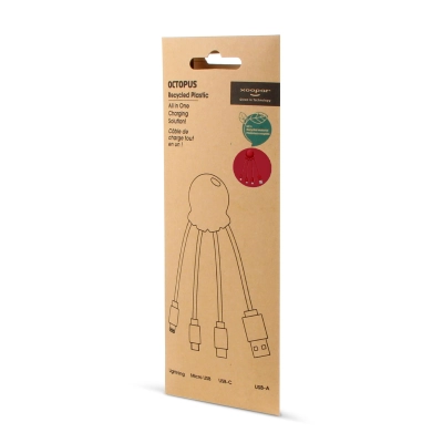 2087 | Xoopar Octopus Charging cable kolor czerwony (LT41005-N0021)