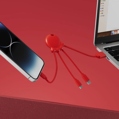 2087 | Xoopar Octopus Charging cable kolor czerwony (LT41005-N0021)