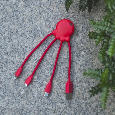 2087 | Xoopar Octopus Charging cable kolor czerwony (LT41005-N0021)