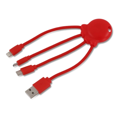 2087 | Xoopar Octopus Charging cable kolor czerwony (LT41005-N0021)