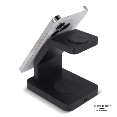 2708 | Xoopar Icon 3 in 1 Ładowarka bezprzewodowa kolor czarny (LT41507-N0002)
