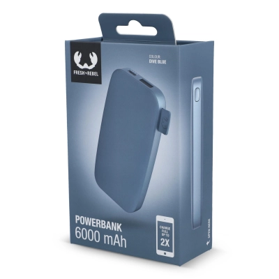 2PB6100 | Fresh 'n Rebel Powerbank 6000mAh USB-C kolor dive blue (LT49401-N0048)