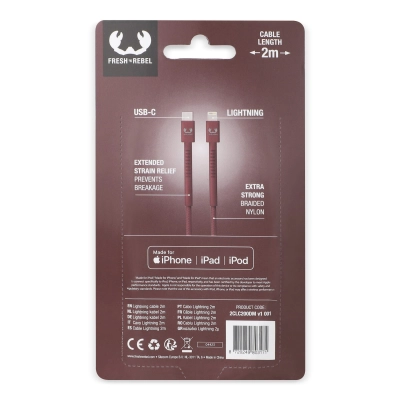2ULC200 | Kabel Fresh 'n Rebel USB-C do Apple Lightning 2,0 m kolor deep mauve (LT49408-N0046)