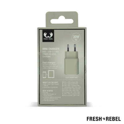 2WC30 I Fresh 'n Rebel Mini Charger USB-C + A PD // 30W kolor dried green (LT49407-N0049)