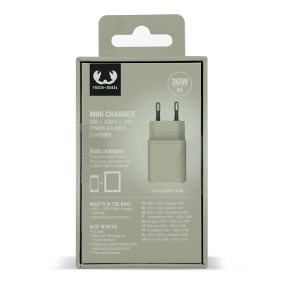 2WC30 I Fresh 'n Rebel Mini Charger USB-C + A PD // 30W kolor dried green (LT49407-N0049)