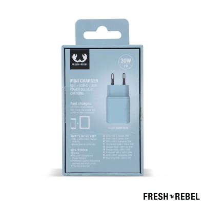 2WC30 I Fresh 'n Rebel Mini Charger USB-C + A PD // 30W kolor pastelowoniebieski (LT49407-N0016)