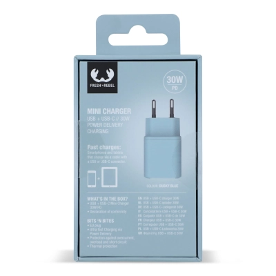 2WC30 I Fresh 'n Rebel Mini Charger USB-C + A PD // 30W kolor pastelowoniebieski (LT49407-N0016)