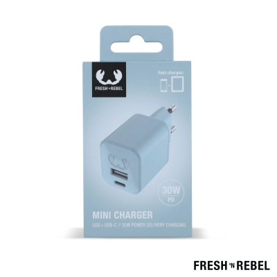 2WC30 I Fresh 'n Rebel Mini Charger USB-C + A PD // 30W kolor pastelowoniebieski (LT49407-N0016)