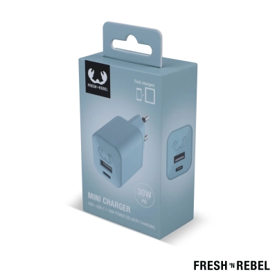 2WC30 I Fresh 'n Rebel Mini Charger USB-C + A PD // 30W kolor pastelowoniebieski (LT49407-N0016)