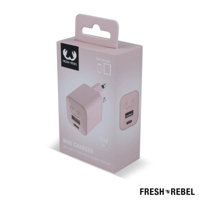 2WC30 I Fresh 'n Rebel Mini Charger USB-C + A PD // 30W kolor pasteloworóżowy (LT49407-N0079)