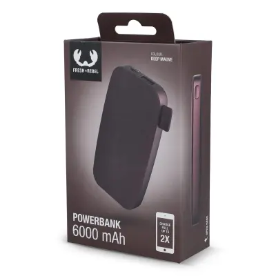 2PB6100 | Fresh 'n Rebel Powerbank 6000mAh USB-C kolor deep mauve (LT49401-N0046)