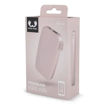 2PB6100 | Fresh 'n Rebel Powerbank 6000mAh USB-C kolor pasteloworóżowy (LT49401-N0079)
