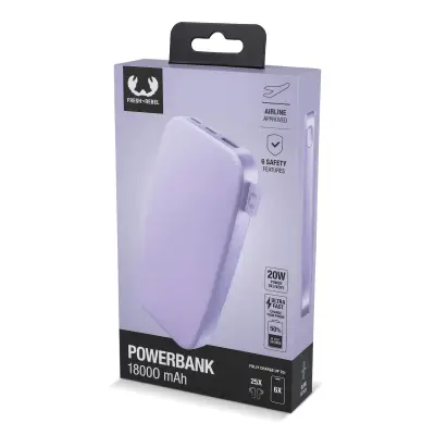 2PB18100 | Fresh 'n Rebel Powerbank 18000mAh USB-C Fast Charging 20W kolor liliowy (LT49403-N0071)