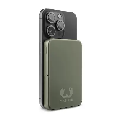 2PBM5000| Fresh 'n Rebel Compatible with MagSafe MagSafe Powerbank Wireless 5000mAh kolor dried green (LT49413-N0049)