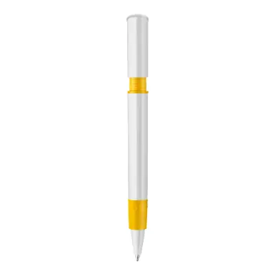 Długopis S40 Grip nieprzezroczysty kolor biały / żółty (LT87544-N0141)