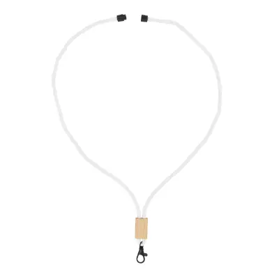 Paracord R-PET lanyard kolor biały (LT95306-N0001)