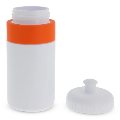Bidon Sportowy Z Obwódka 500ml kolor biały / pomarańczowy (LT98735-N0126)