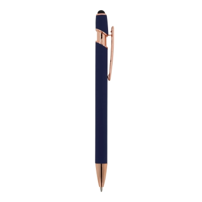 Ballpen Paris Deluxe Metal Rubberised kolor ciemnoniebieski (LT87783-N0010)