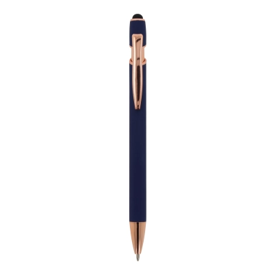 Ballpen Paris Deluxe Metal Rubberised kolor ciemnoniebieski (LT87783-N0010)