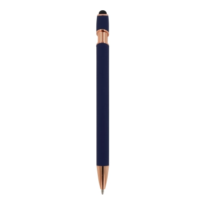 Ballpen Paris Deluxe Metal Rubberised kolor ciemnoniebieski (LT87783-N0010)
