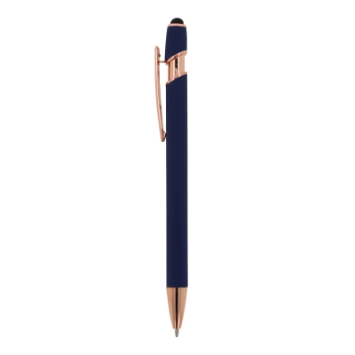 Ballpen Paris Deluxe Metal Rubberised kolor ciemnoniebieski (LT87783-N0010)