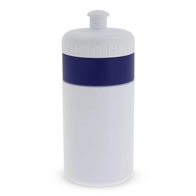 Bidon Sportowy Z Obwódka 500ml kolor biały / ciemnoniebieski (LT98735-N0110)