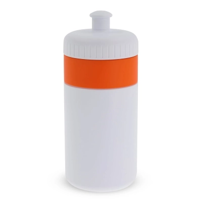Bidon Sportowy Z Obwódka 500ml kolor biały / pomarańczowy (LT98735-N0126)