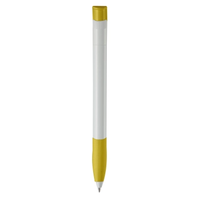 Długopis Apollo (kolor nietransparentny) kolor biały / żółty (LT87100-N0141)