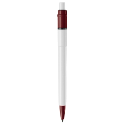 Długopis Baron Colour nieprzezroczysty kolor biały / bordowy (LT80900-N0119)
