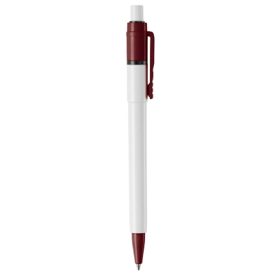 Długopis Baron Colour nieprzezroczysty kolor biały / bordowy (LT80900-N0119)