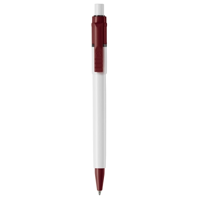 Długopis Baron Colour nieprzezroczysty kolor biały / bordowy (LT80900-N0119)