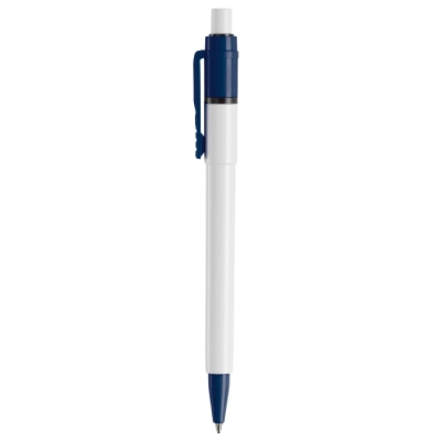 Długopis Baron Colour nieprzezroczysty kolor biały / ciemnoniebieski (LT80900-N0110)