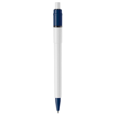 Długopis Baron Colour nieprzezroczysty kolor biały / ciemnoniebieski (LT80900-N0110)