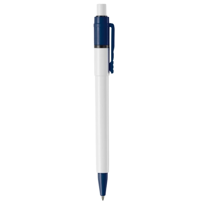 Długopis Baron Colour nieprzezroczysty kolor biały / ciemnoniebieski (LT80900-N0110)