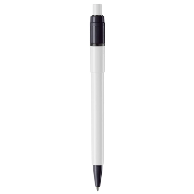 Długopis Baron Colour nieprzezroczysty kolor biały / czarny (LT80900-N0102)