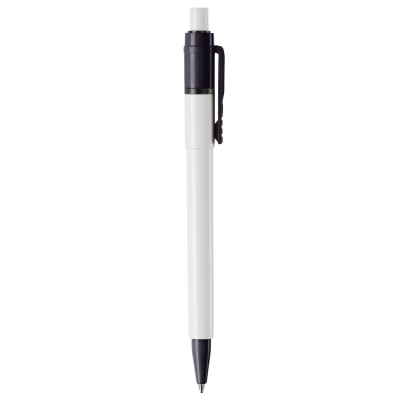 Długopis Baron Colour nieprzezroczysty kolor biały / czarny (LT80900-N0102)